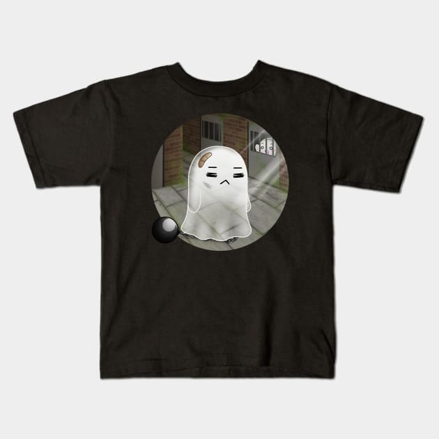 Kawaii Ghosts - A poor ghost go inside the prision Kids T-Shirt by Chiisa